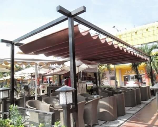 Mẫu mái hiên di động sang trọng cho quán cà phê