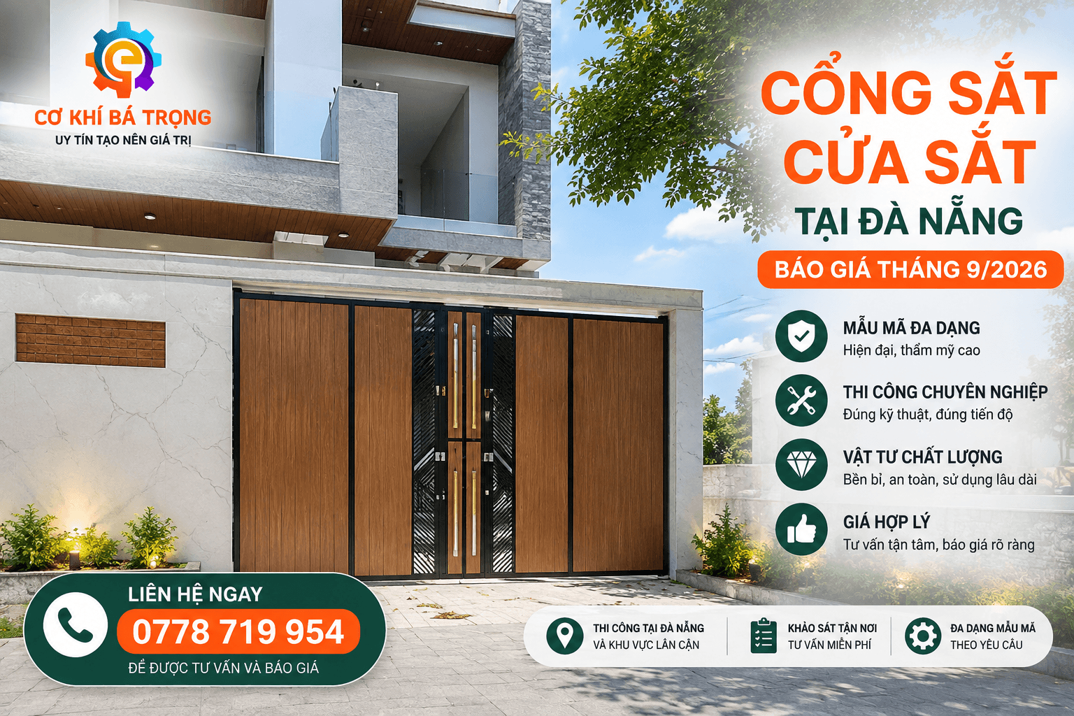 Cổng sắt cửa sắt Đà Nẵng - Cơ Khí Bá Trọng