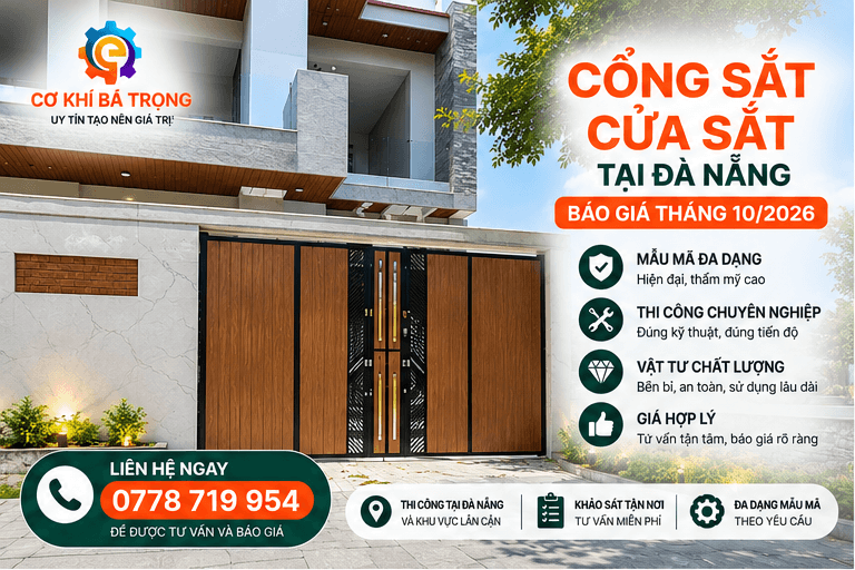 Cổng sắt cửa sắt Đà Nẵng - Cơ Khí Bá Trọng